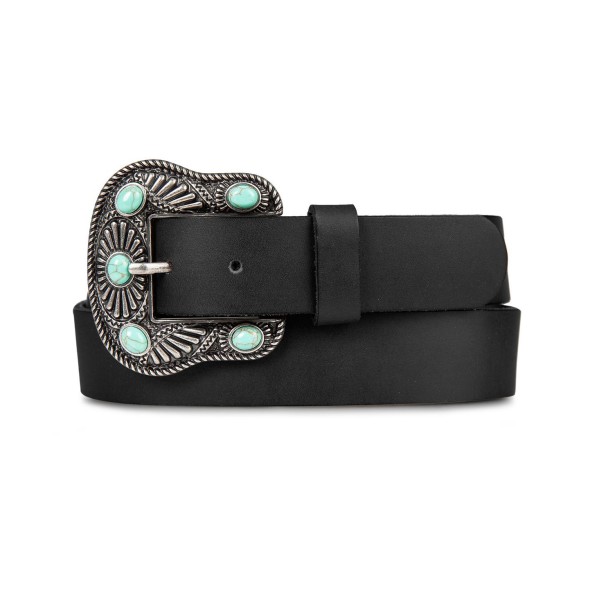 Women's Turquoise Studded Buckle Belt