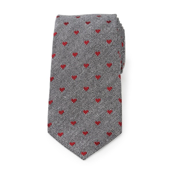 Men's Herringbone Heart Tie