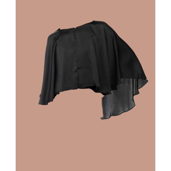 Women's Satin Capelet Evening Wrap with Closure