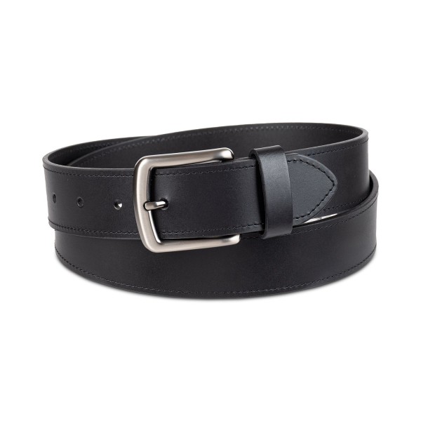 Men's Square-Buckle Cut-Edge Leather Belt