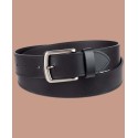 Men's Square-Buckle Cut-Edge Leather Belt