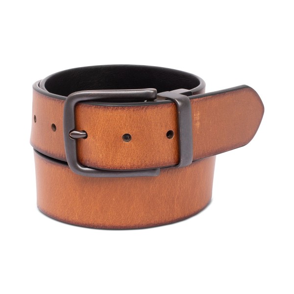 Men’s Casual Burnished Edge Reversible Belt