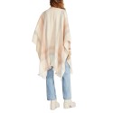 Women's Brushed-Border Plaid Cape Sweater