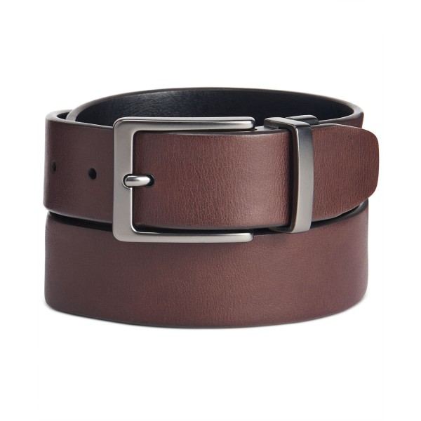 Men's Faux Leather Antique-Look Reversible Belt