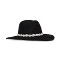 Women's Braided Rhinestone-Trim Cowboy Hat