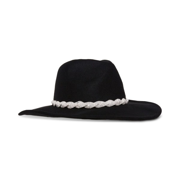 Women's Braided Rhinestone-Trim Cowboy Hat