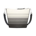 Ash Striped Top Zipper Adjustable Crossbody