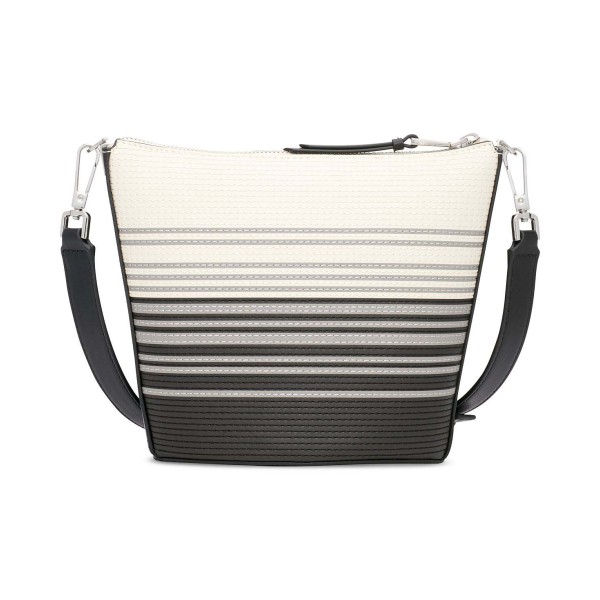 Ash Striped Top Zipper Adjustable Crossbody