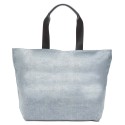 Denim Top Zipper Tote Bag