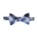 Men's Buffalo Check Bow Tie & Solid Pocket Square Set