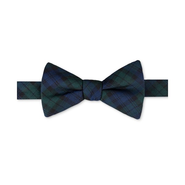 Men's Holiday Plaid Bow Tie & Polka Dot Pocket Square Set