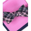 Men's Tartan Plaid Bow Tie & Pocket Square Set